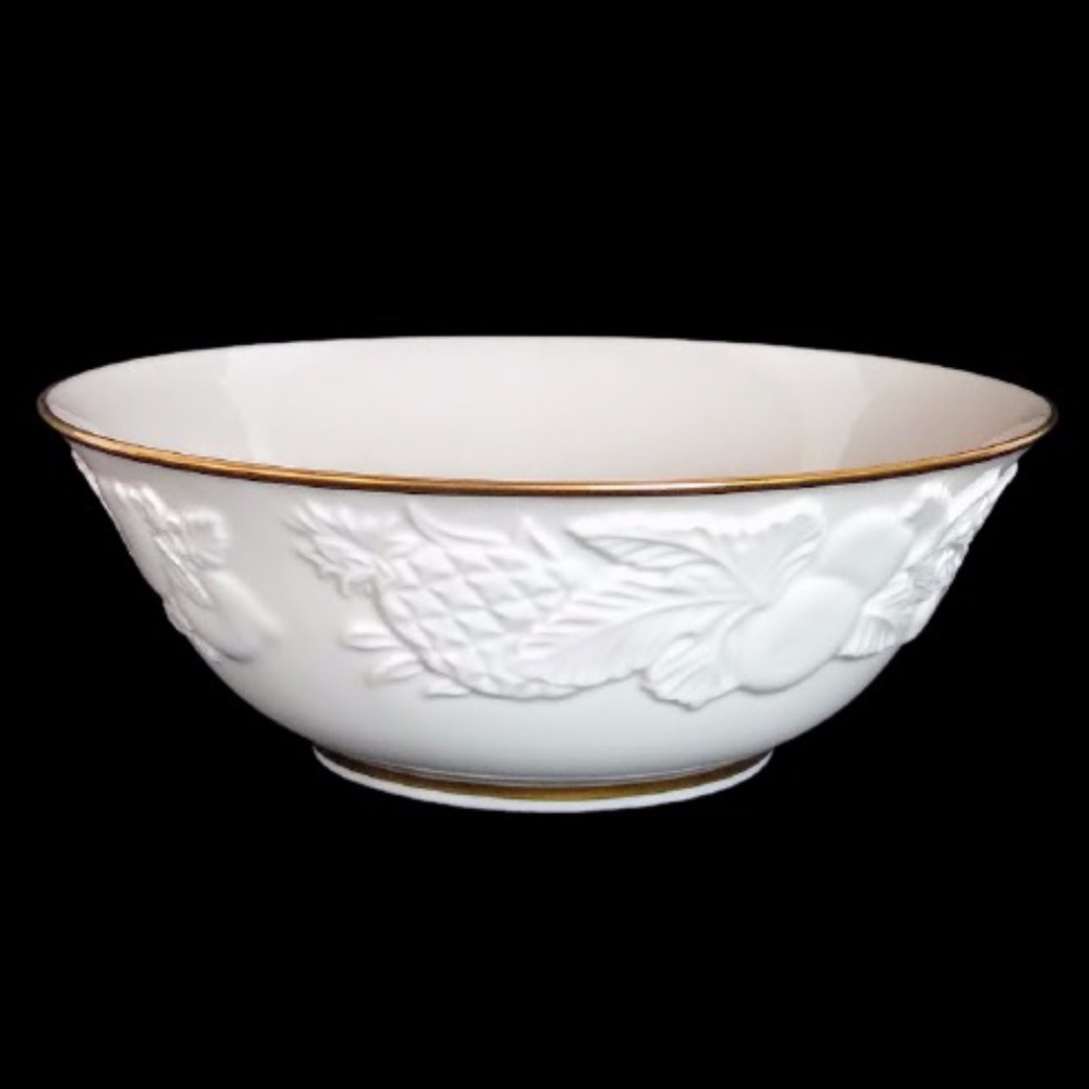 Lenox 24K Gold Trim “Fruits of Life” Serving Bowl Vintage